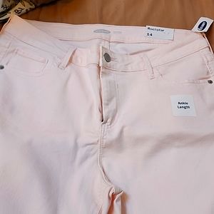 Super skinny pink jeans